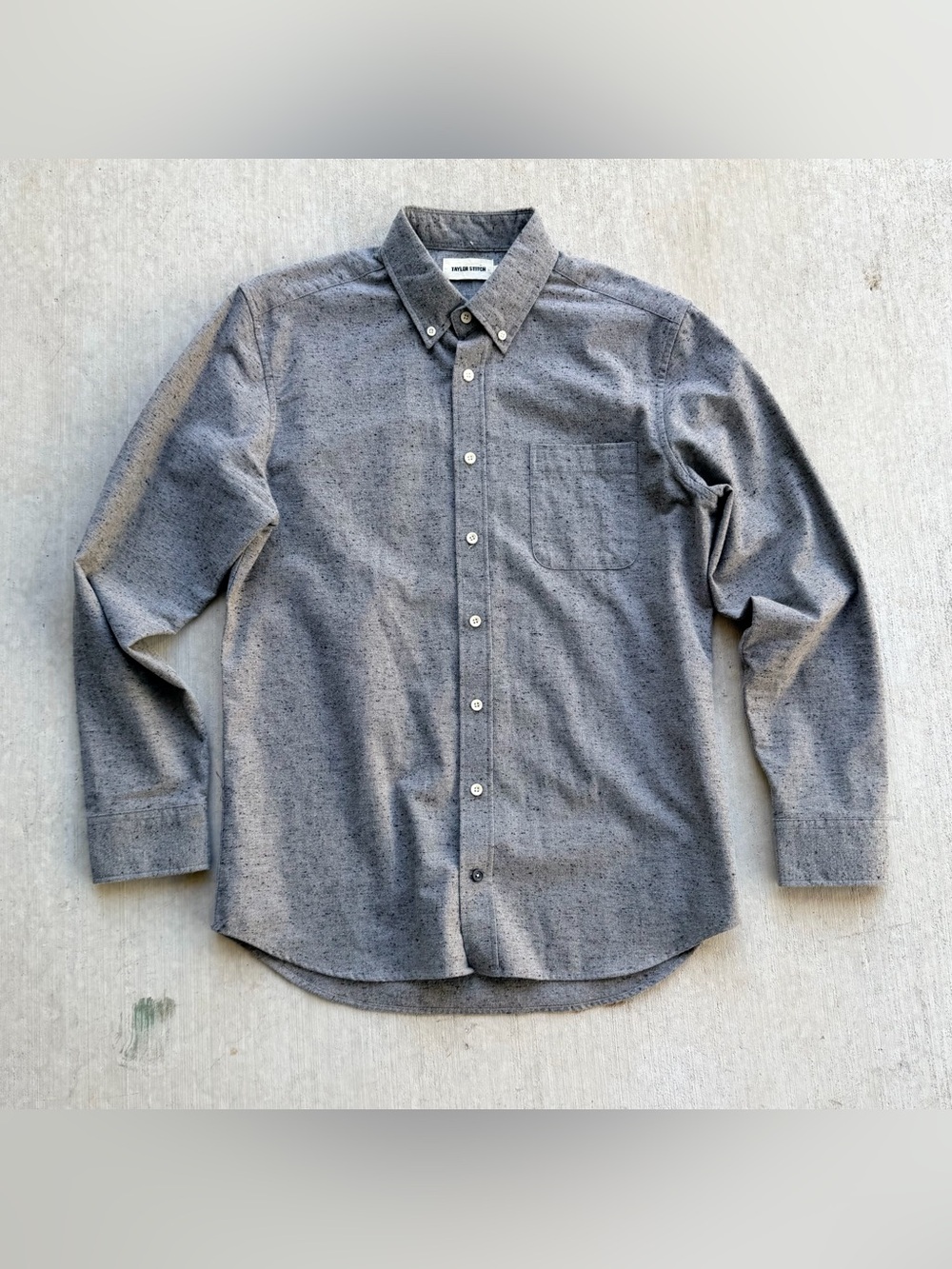Taylor Stitch The Jack Shirt Gray Donegal Organic Cotton Mens M 40